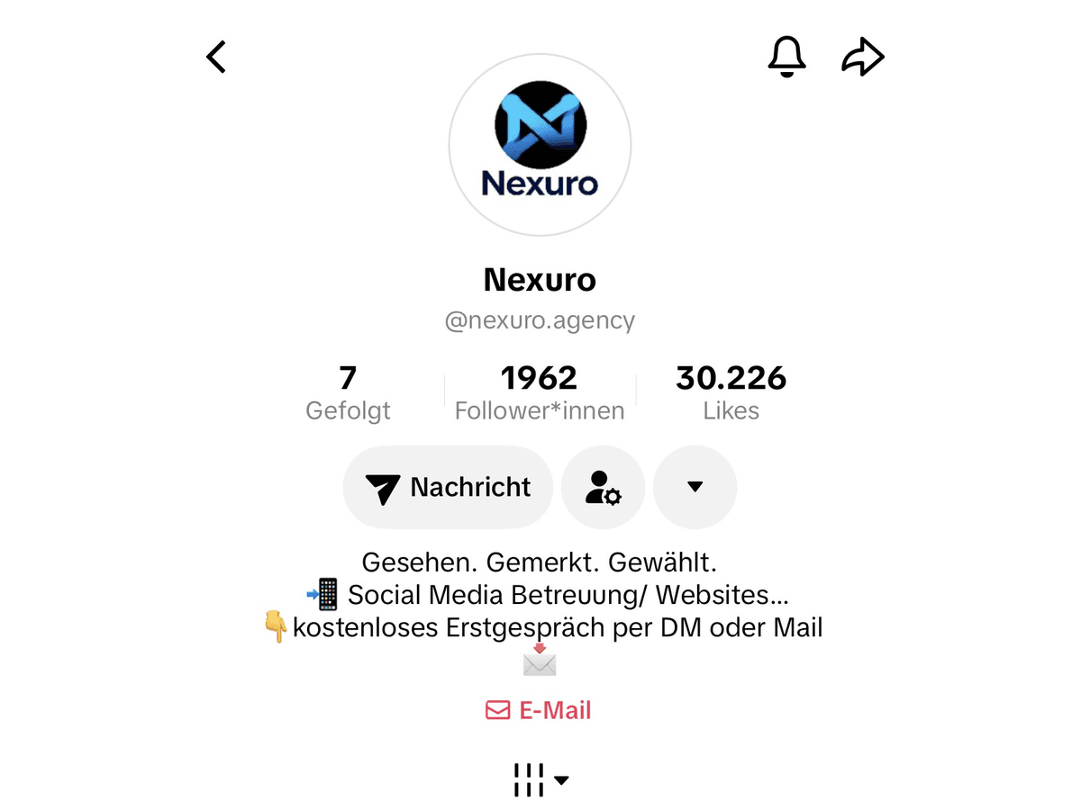 TikTok-Profil von Nexuro